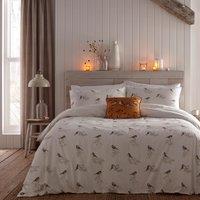 Dreams n Drapes Lodge Chickadee's Natural Duvet Cover and Pillowcase Set