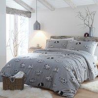 Fusion Snug Cosy Pig Grey Duvet Cover and Pillowcase Set