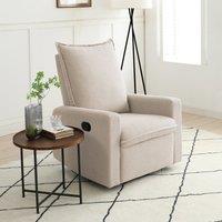 Avery Herringbone Swivel Manual Recliner Chair Natural