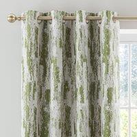 Abstract Global Eyelet Curtains Moss Green