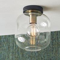 Florence Metal and Glass Flush Pendant