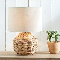 Zadi Plaited Water Hyacinth Table Lamp Natural