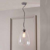 Beja Organic Shape Tall Clear Bubble Glass Pendant Light