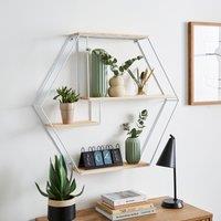 Hexagon Industrial Wall Shelf Storage Unit White