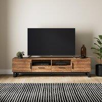 Freddie Extra Wide TV Unit for TVs up to 70, Rustic Wood Effect