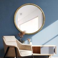 Naturalis Solid Oak Round Wall Mirror Brown