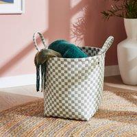 Checkered Plastic Storage Basket