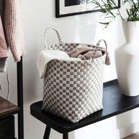 Checkered Plastic Storage Basket