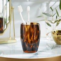 Tortoiseshell Glass Toothbrush Holder