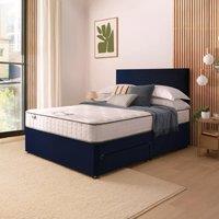 Silentnight Velvet Divan Bed with Paris Headboard & 800 Pocket Sprung Mattress Maritime Velvet