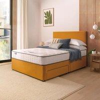 Silentnight Velvet Divan Bed with Paris Headboard & 800 Pocket Sprung Mattress Ochre Velvet