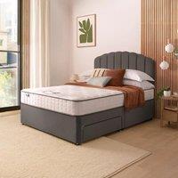 Silentnight Velvet Divan Bed with Melvin Headboard & 800 Pocket Sprung Mattress Charcoal