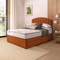 Silentnight Velvet Divan Bed with Melvin Headboard & 800 Pocket Sprung Mattress Amber