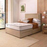 Fabric Divan Bed with Malvern Headboard & 800 Pocket Sprung Mattress Sandstone