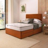 Velvet Divan Bed with Francisco Headboard & 800 Pocket Sprung Mattress Amber