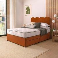 Silentnight Divan Bed With Wave Velvet Headboard