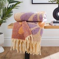 Retro Flower Mohair Throw Blanket 130cm x 180cm