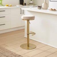 Jesper Adjustable Height Bar Stool, Velvet