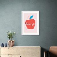 East End Prints Apple Love You Print by Francesca Iannaccone Pink