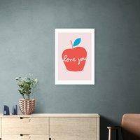 East End Prints Apple Love You Print by Francesca Iannaccone Pink