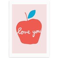 East End Prints Apple Love You Print by Francesca Iannaccone Pink