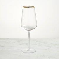 Gold Band White Wine Glass