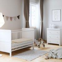 Little Acorns Classic Cot Bed and 3 Drawer Chest Nursery Set