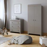 Classic 3 Drawer Chest and Wardrobe Nursery Set Grey