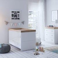 Little Acorns Burlington Cot Bed and 3 Drawer Chest Nursery Set