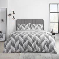 Catherine Lansfield Kamari Stripe Charcoal Grey Duvet Cover and Pillowcase Set