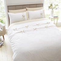 Catherine Lansfield Milo Bow Duvet Cover & Pillowcase Set