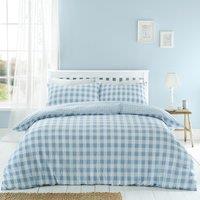 Catherine Lansfield Seersucker Gingham Check Duvet Cover & Pillowcase Set