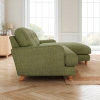 Martha Slub Faux Linen Corner Chaise Sofa