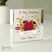 Personalised Boofle Shared Heart Crystal Ornament