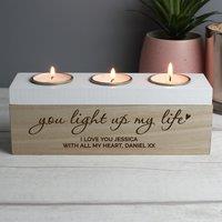 Personalised You Light Up My Life Triple Tealight Box