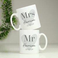 Personalised Set of 2 Couples Mugs White