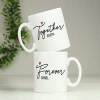 Personalised Set of 2 Together Forever Mugs