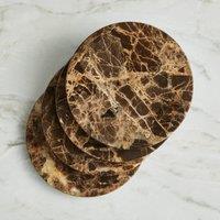 Pack of 4 Brown Marble coasters