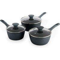 Salter Megastone 3 Piece Aluminium Saucepan Set