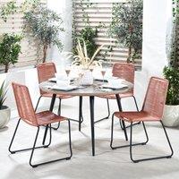 Pang 4 Seater Garden Dining Set Terracotta