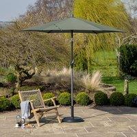 Riva 2.5m Round Parasol with Rome Polished Black Granite Wheeled Parasol Base