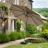 Riva 2.5m Round Parasol with Rome Polished Black Granite Wheeled Parasol Base