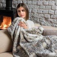 Dreamland IntelliHeat Fallow Deer Faux Fur Heated Throw Blanket