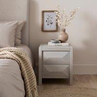 Watkins 2 Drawer Grey Wash Bedside Table, Mango Wood