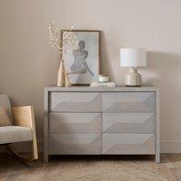 Watkins Grey Wash 6 Drawer Chest, Mango Wood