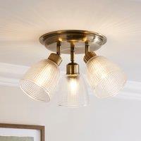 Kibworth Ribbed 3 Light Adjustable Semi Flush Spotlight