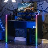 X Rocker Electra Desk with Wirelesss Charging and LED Lights