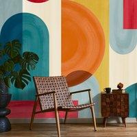 Bright Textured Geometric Wall Mural