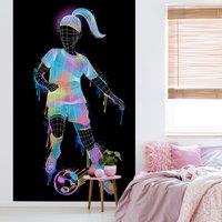 Girl Footballer Wall Mural