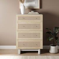 Maeva 4 Drawer Chest, Light Oak Effect